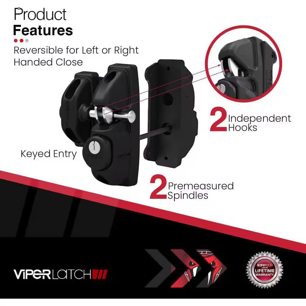 Safetech Pedestrian Gate Latch with Dual Access - Iron Master Gates