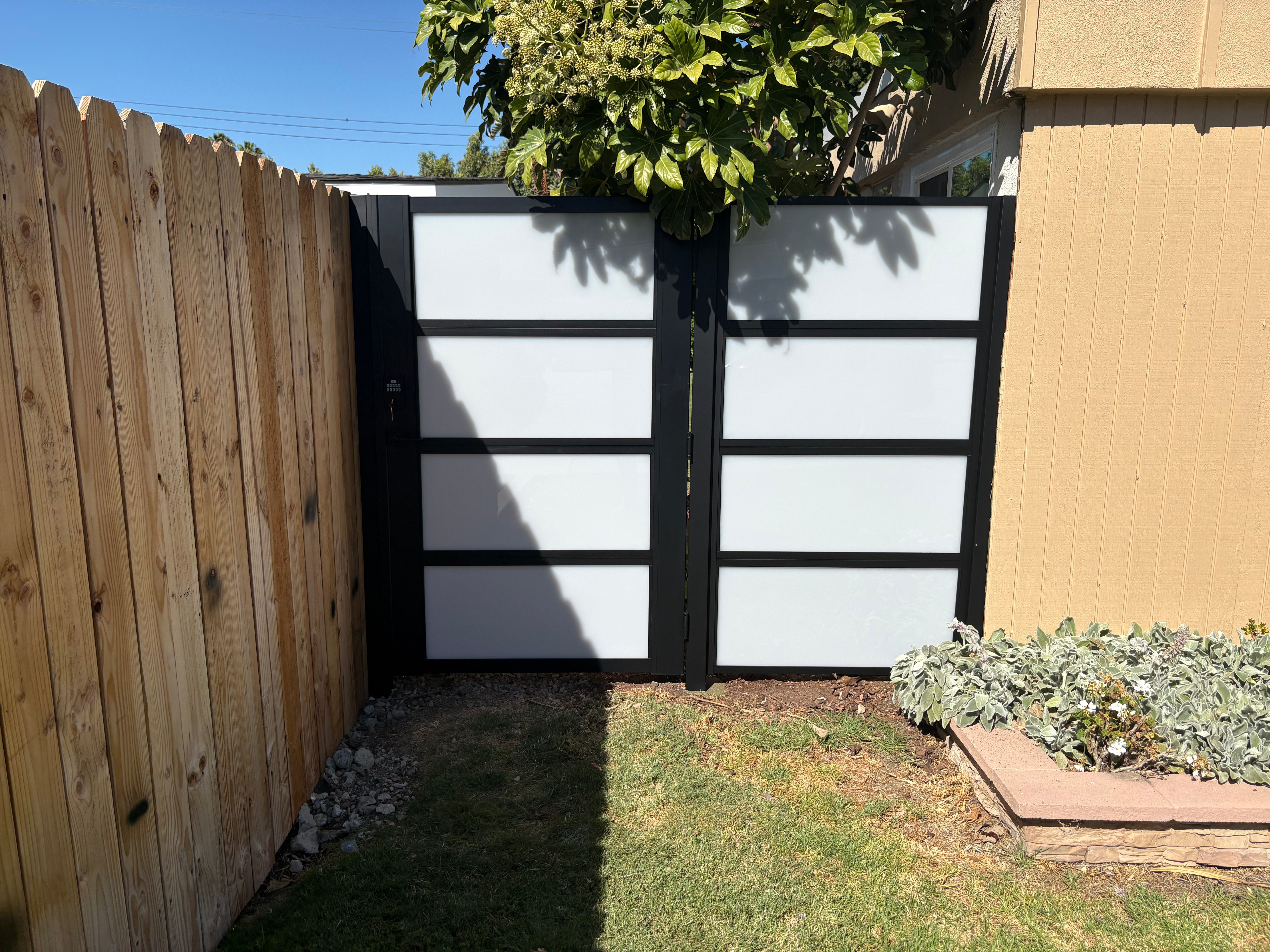 Custom White Aluminum Driveway Gate in Costa Mesa, CA