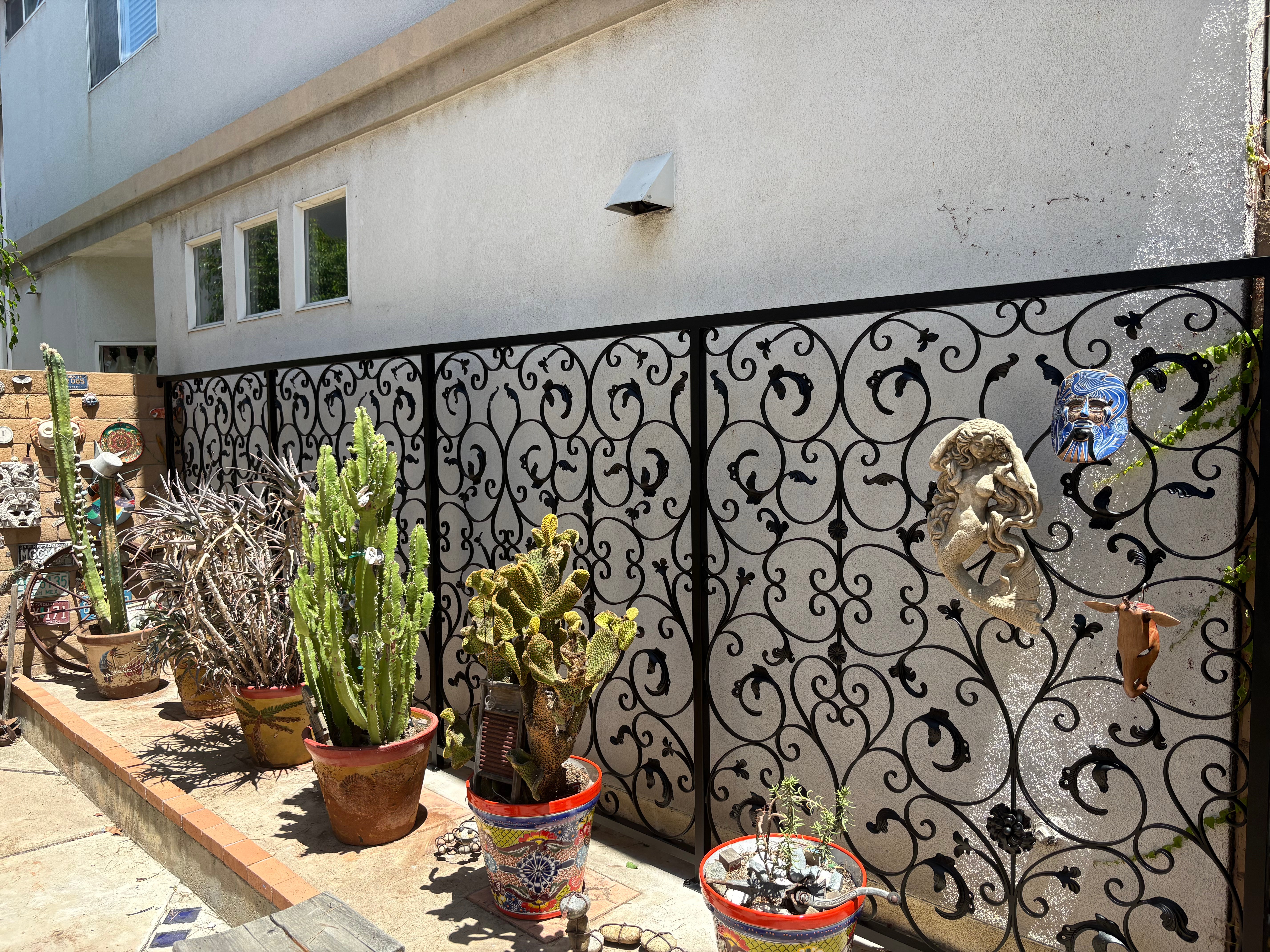 Custom White Aluminum Driveway Gate in Costa Mesa, CA