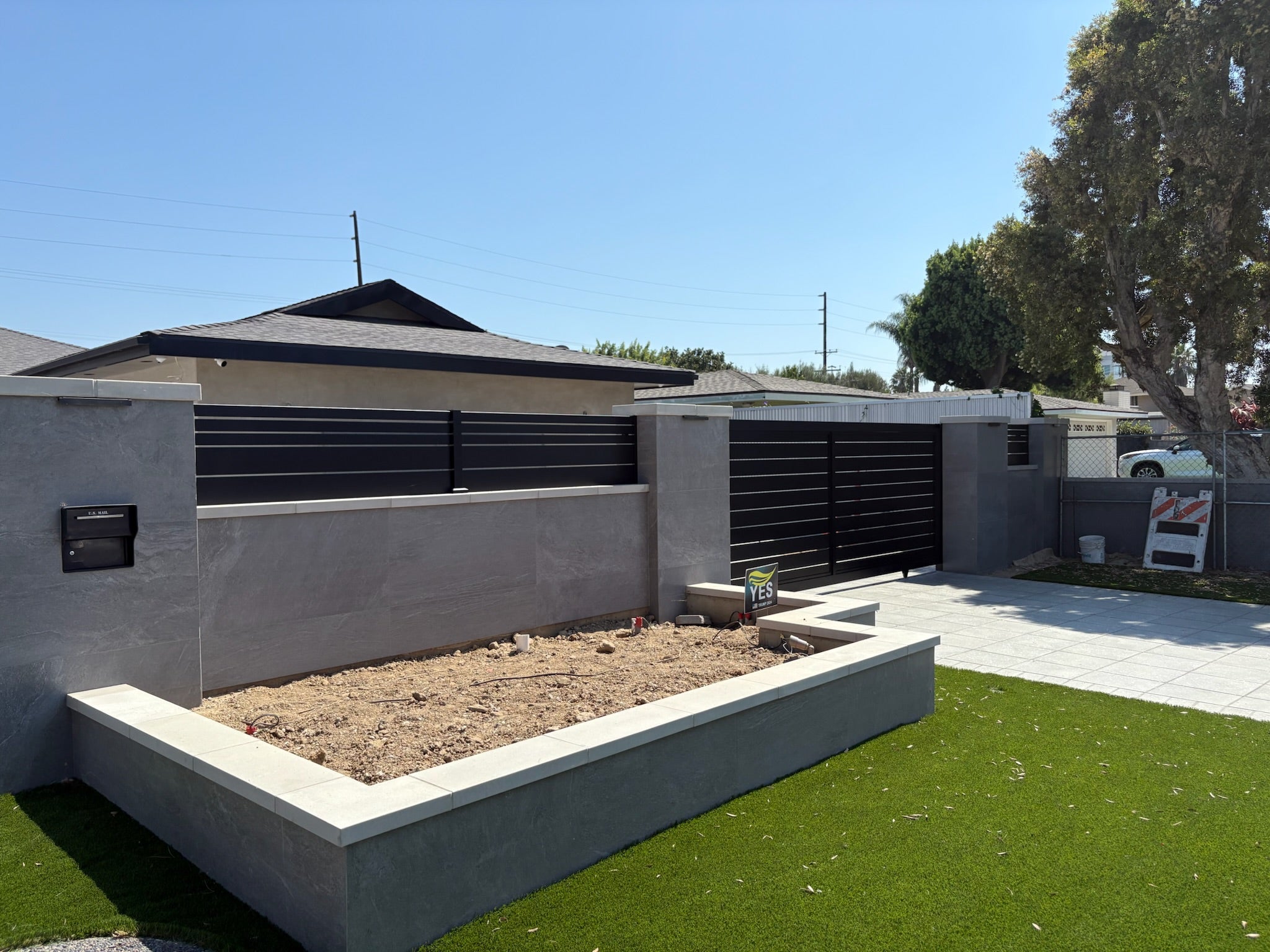 Long Beach Driveway and Fence
